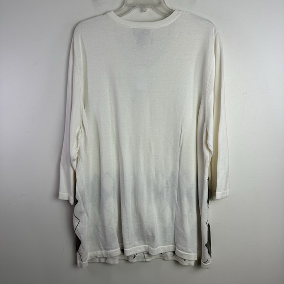 Maggie‎ Barnes Shirt & Cardigan Sweater Set Sz 2X (22/24W) Cotton Argyle Preppy - Picture 10 of 15